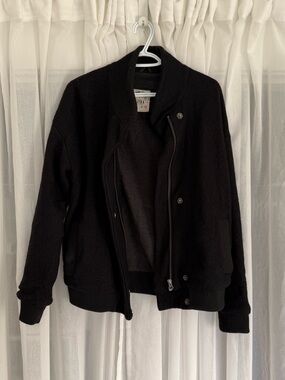 Sitka Wool Blend Black Bomber Jacket
